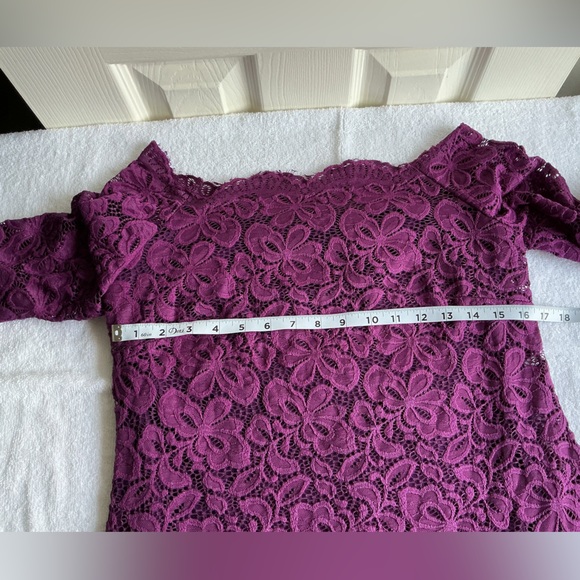 DJT Purple Lace Women's Blouse Sz L - Picture 6 of 10